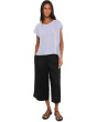 Organic Linen Pleated Wide Crop Trouser