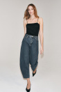 Zara КОНИЧЕСКИЕ ДЖИНСЫ ZW COLLECTION С ЗАВЫШЕННОЙ ТАЛИЕЙ синего ЦВЕТА индиго