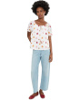 Short Sleeve Tie Neck Woven Top
