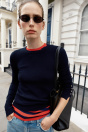Zara БАЗОВЫЙ СВИТЕР ИЗ ТРИКОТАЖА ТЕМНО-синего ЦВЕТА