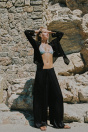 Zara ПЛАВНЫЕ БРЮКИ-ПАЛАЦЦО черного цвета