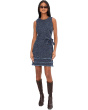 Boucle Denim Self Tie Dress