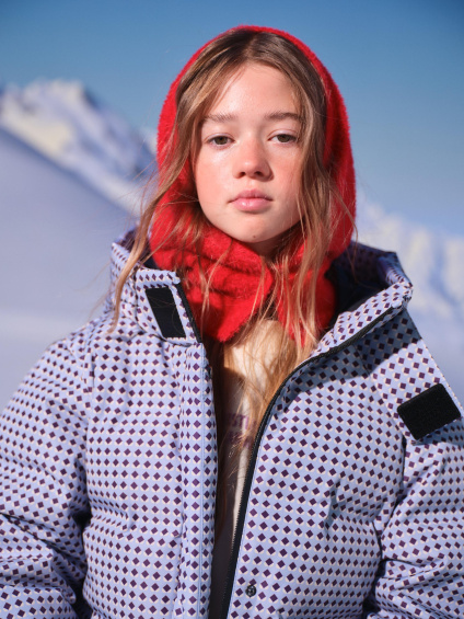 Zara ПУХОВИК С ГЕОМЕТРИЧЕСКИМ ПРИНТОМ, 80% ПУХА, 20% ПЕРЬЕВ, ВОДОСТОЙКИЙ И ВЕТРОЗАЩИТНЫЙ, СИСТЕМА RECCO®, ЛЫЖНАЯ КОЛЛЕКЦИЯ 502142660-612-7