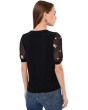 Puff Mixed Media Short Sleeve Knit Top