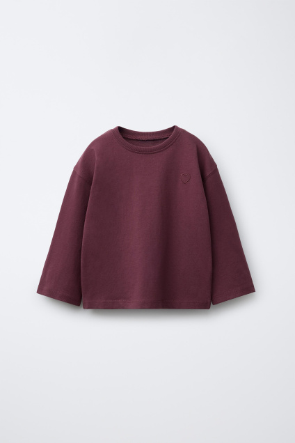 Zara БАЗОВАЯ ФУТБОЛКА С ВЫШИВКОЙ В ВИДЕ СЕРДЦА 502976832-681-18