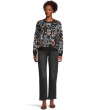 Long Sleeve Crew Neck Dropped Shoulder Jacquard Sweater