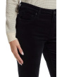 Kelsey Corduroy High-Rise Fab Ab Ankle Flare With Raw Hem in Black