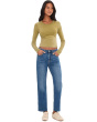 28" Kennedy Mid-Rise Crop Straight Leg Jeans with Blind Hem