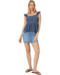 Textured Yoke Peplum Tank