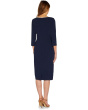 Stretch Crepe Tie Front Dress with Contrast Tipping