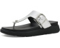 Gen FF Buckle Tumbled Leather Toe Post Sandals