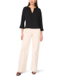 V-Neck Pleated Front 3/4 Sleeve