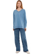 Long Sleeve Open V-Neck Sweatshirt
