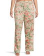 Plus Size Vintage Dreams Long Sleeve Notch Top & Long Pants Set With Picot Trim