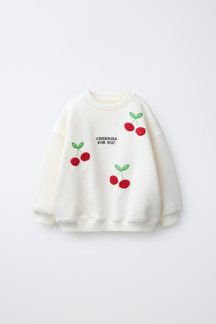 Zara Толстовка С ВЫШИТЫМИ ВИШНЯМИ 498574839-712-18