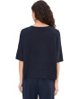 Peruvian Cotton Blend Crew Neck Elbow Sleeve Sweater