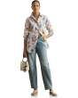 Petite Relaxed Fit Floral Linen Shirt