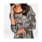 PATRIZIA DINI Дизайнерский жаккардовый свитер серо-голубого цвета