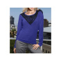 Pullover m. Spitze, royalblau-schwarz