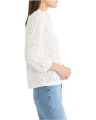 Petite Knit Eyelet Ruffle Neck Top