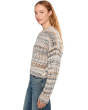 Fawn Open Stitch Stripe Pullover