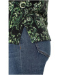 Long Sleeve Printed Raglan Sweater W/ Side Slit