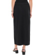 Stretch Jersey Knit Full Length Straight Skirt With Slit