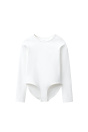 Zara ОДНОТОННОЕ БОДИ С ДЛИННЫМИ РУКАВАМИ белого цвета.