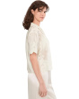 Relaxed Collar Short Sleeve Button-Up