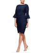 Slimming Short Dress with Bell Sleeves (Petite and Regular)