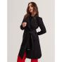 Ted Baker Женское шерстяное пальто миди с розовым поясом и длинным рукавом