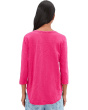 3/4 Sleeve V-Neck Curved Hem Tee Shirt