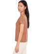 Short Sleeve Back Seam V-Neck