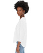 3/4 Sleeve V-Neck Tee with Curved Hem
