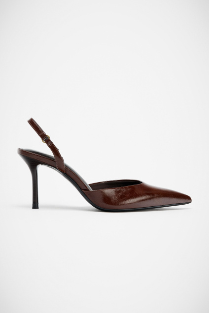 Zara Туфли-ЛОДОЧКИ С ОТКРЫТЫМ НОСКОМ И ОСТРЫМ НОСКОМ 495702869-700-35