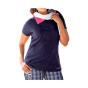 Marken-Shirt m. Schal, marine-bunt