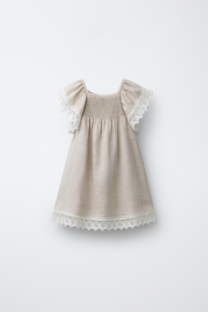 Zara БЛЕСТЯЩЕЕ КРУЖЕВНОЕ ПЛАТЬЕ 495716712-710-18