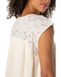Short Sleeve Dolman Boat Neck Woven Blouse W Embroidery