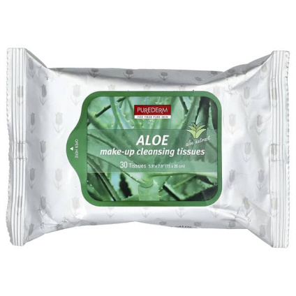 Purederm, Make-Up Cleansing Tissues, алоэ, 30 видов тканей