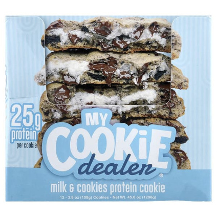 My Cookie Dealer Protein, протеиновое печенье, молоко и печенье, 12 шт. по 108 г (3,8 унции)