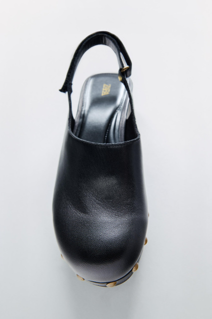 Zara КОЖАНЫЕ МУЛЫ С заклепками 496300468-800-35