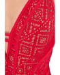 Classic Color Play Crochet Plunge One-Piece