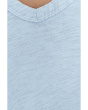3/4 Sleeve V-Neck Curved Hem Tee Shirt