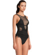 Muse Macie High Neck Mesh Overlay One Piece