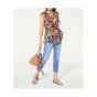 Volant-Chiffon-Druckbluse, bunt