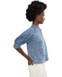 Chambray Short Sleeve Hidden Placket Top