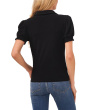 Short Sleeve Split-Neck Collared Top