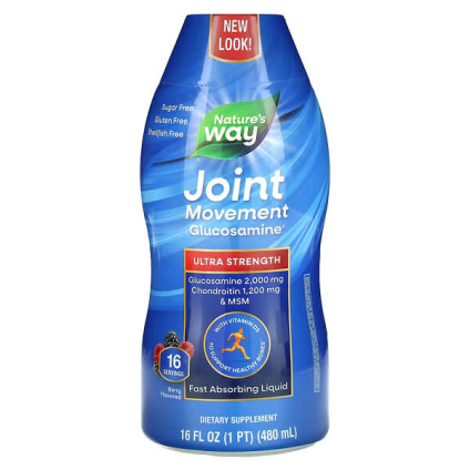 Natures Way, Joint Movement Glucosamine, глюкозамин для здоровья суставов, повышенная сила действия, со вкусом ягод, 480 мл (16 жидк. унций)