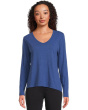 Garment Dye Tees - Long Sleeve V-Neck Knit Top