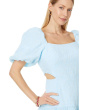 Kylanne Elbow Sleeve Embr Linen Dress